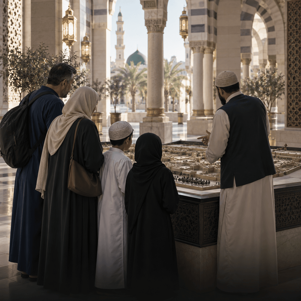 Personal guidance during a family Umrah journey
